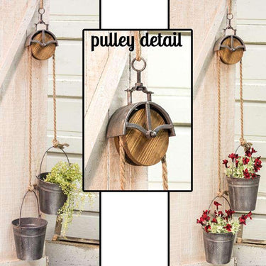 Metal Pulley w/ 2 Buckets - The Fox Decor